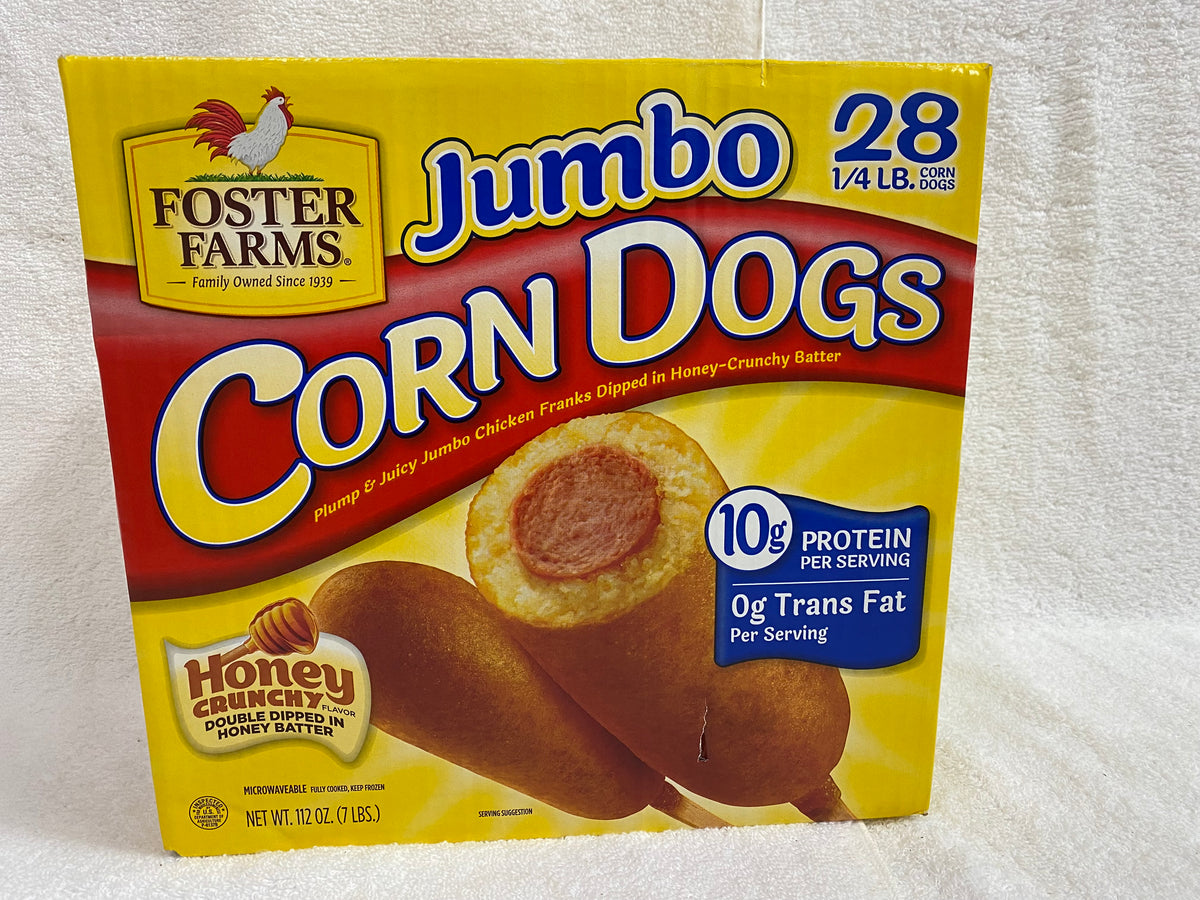 Frozen, Corn Dogs, Jumbo Foster Farms, 28ct. SCEFARMSTORE