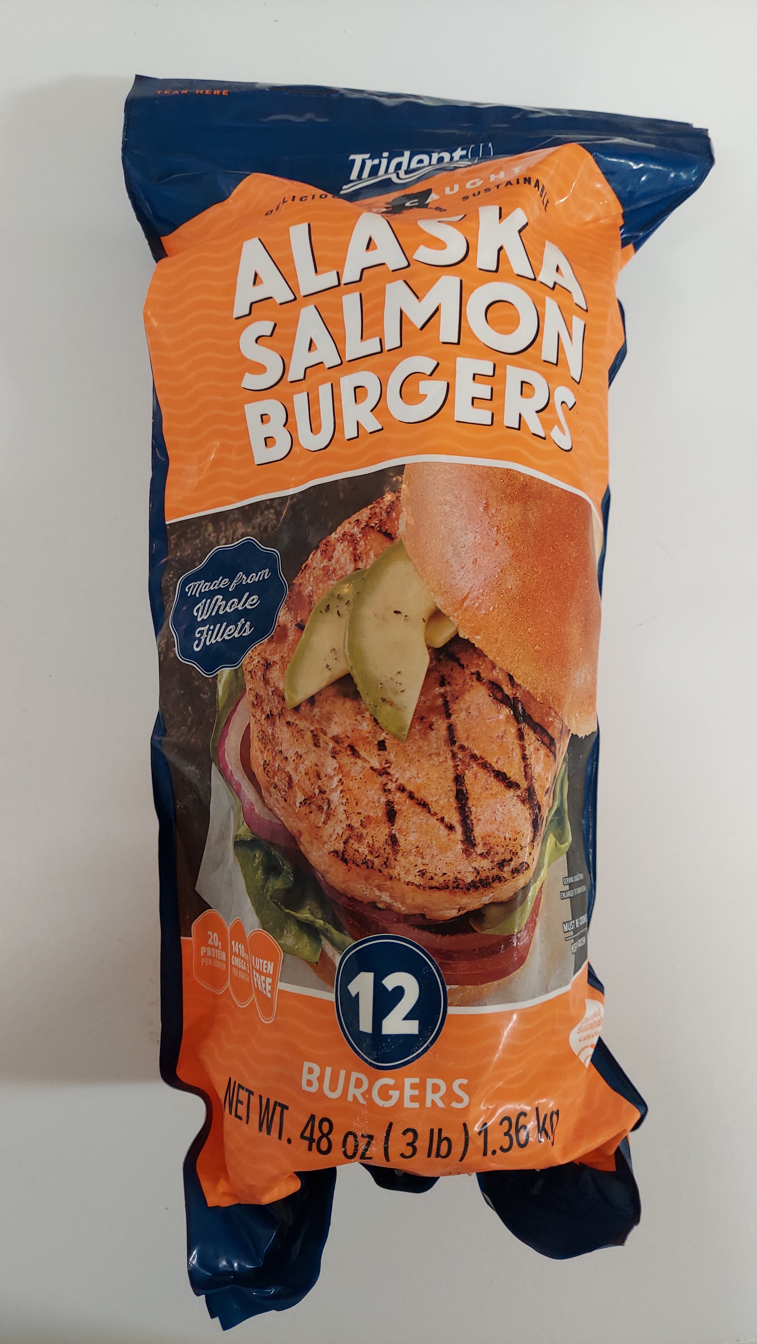 Frozen, Alaska Salmon Burgers, Trident, 3lb/12ct – SCEFARMSTORE
